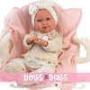 Bambola Llorens 40 cm - Mimì piangente neonato con navicella