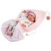 Bambola Llorens 40 cm - Nica neonata con una coperta con cappuccio