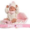 Bambola Llorens 40 cm - Nica neonata con una borsa rosa