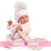 Bambola Llorens 43 cm - Tina neonata con asciugamano rosa bambi