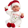Bambolo Llorens 45 cm - Neonato Leo sorride in pigiama "Buon Natale"