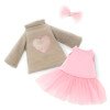 Completo per bambola Lucky Doggy 37 cm - Cuore rosa