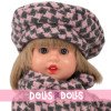 Mini bambola Mariquita Pérez 21 cm - Cappotto invernale a quadri - Bionda