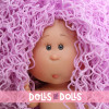 Bambola Nines d'Onil 23 cm - Little Mia con capelli lanosi lilla e occhi grigi - Senza vestiti