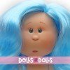 Bambola Nines d'Onil 23 cm - Little Mia con capelli blu ondulati - Senza vestiti