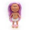 Bambola Nines d'Onil 23 cm - Little Mia con capelli lisci lilla e riflessi rosa - Senza vestiti