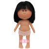 Bambola Nines d'Onil 23 cm - Little Mia con capelli neri e lisci con frangia - Senza vestiti