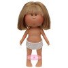 Bambola Nines d'Onil 23 cm - Little Mia con capelli lisci e biondi con frangia - Senza vestiti