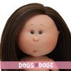 Bambola Nines d'Onil 23 cm - Little Mia con capelli lisci e castani - Senza vestiti