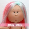 Bambola Nines d'Onil 30 cm - Mia ARTICOLATA - Mia con capelli rosa e riflessi blu - Senza vestiti