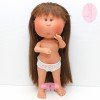 Bambola Nines d'Onil 30 cm - Mia ARTICOLATA - Mia bruna con capelli lisci - Senza vestiti