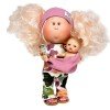 Bambola Nines d'Onil 30 cm - Mia mamma con i capelli rosa con abito a stampa naturale