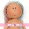 Bambola Nines d'Onil 30 cm - Mia con capelli rosa e riflessi blu - Senza vestiti