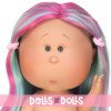Bambola Nines d'Onil 30 cm - Mia con capelli lisci multicolori - Senza vestiti