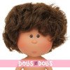 Bambolo Nines d'Onil 23 cm - Little Mio con capelli ondulati castani - Senza vestiti