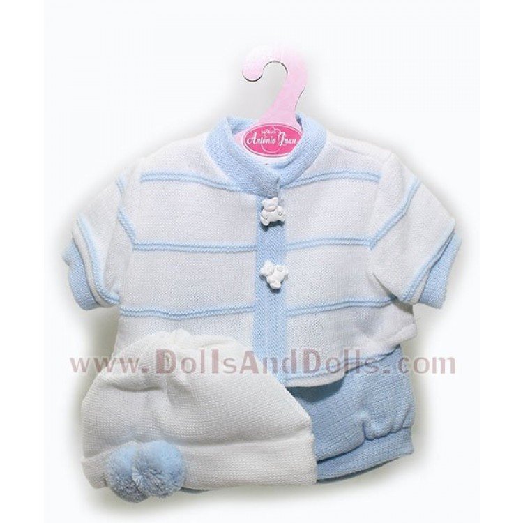 Conjunto azul rayas con gorro 40-42 cm