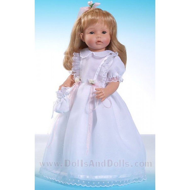 Paula comunione brocado blanco