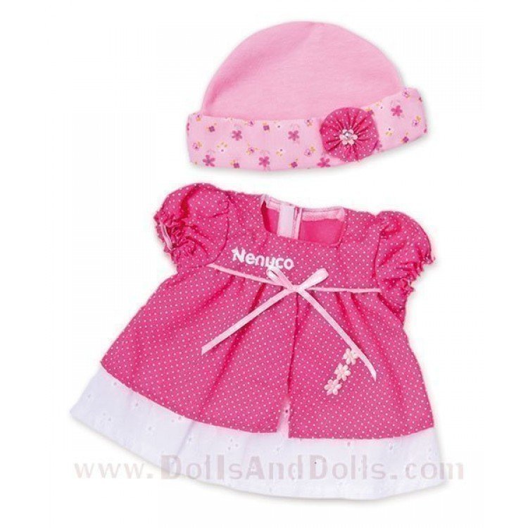 Ropita fantasía Nenuco - Vestido fucsia motas blancas