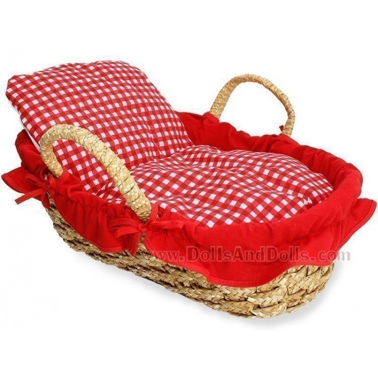 Cesta para transportar muñeca Chic Rojo Cuadros