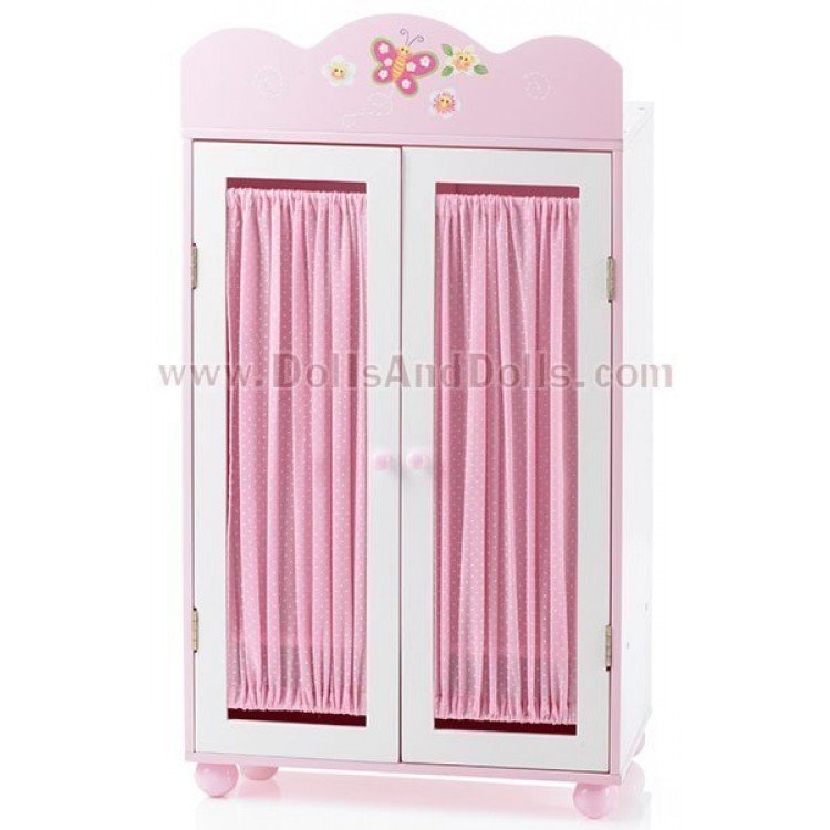 Armario Chic de madera Rosa con mariposa