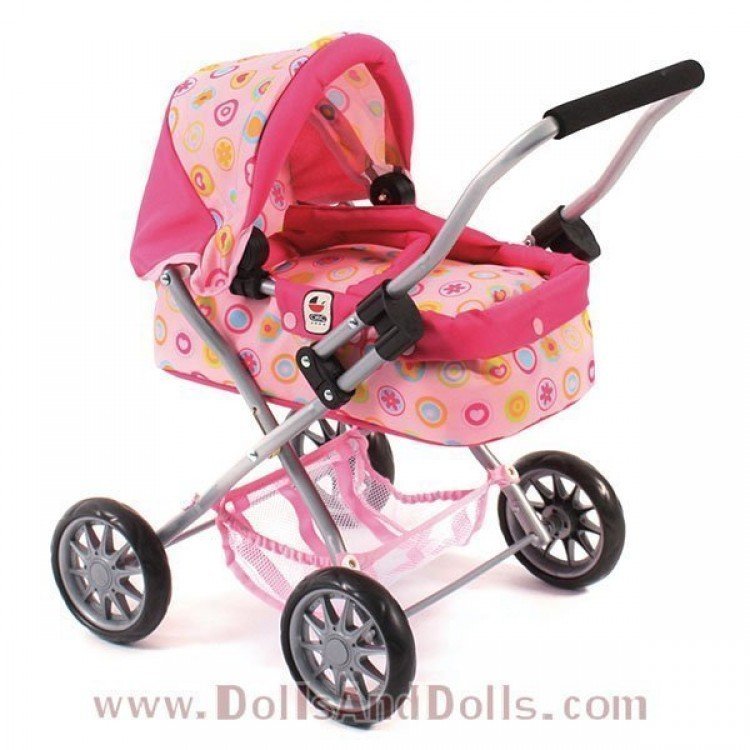 Cochecito Chic Smarty Fucsia-Rosa cerchi 57 cm