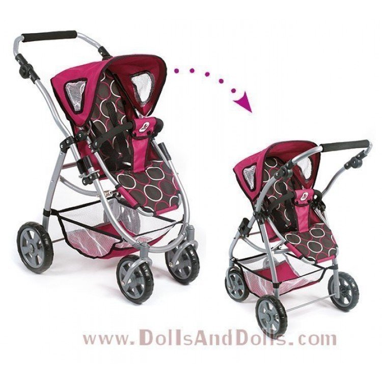 Combi silla y capazo Chic Emotion 2 en 1 Círculos Fucsia 77 cm