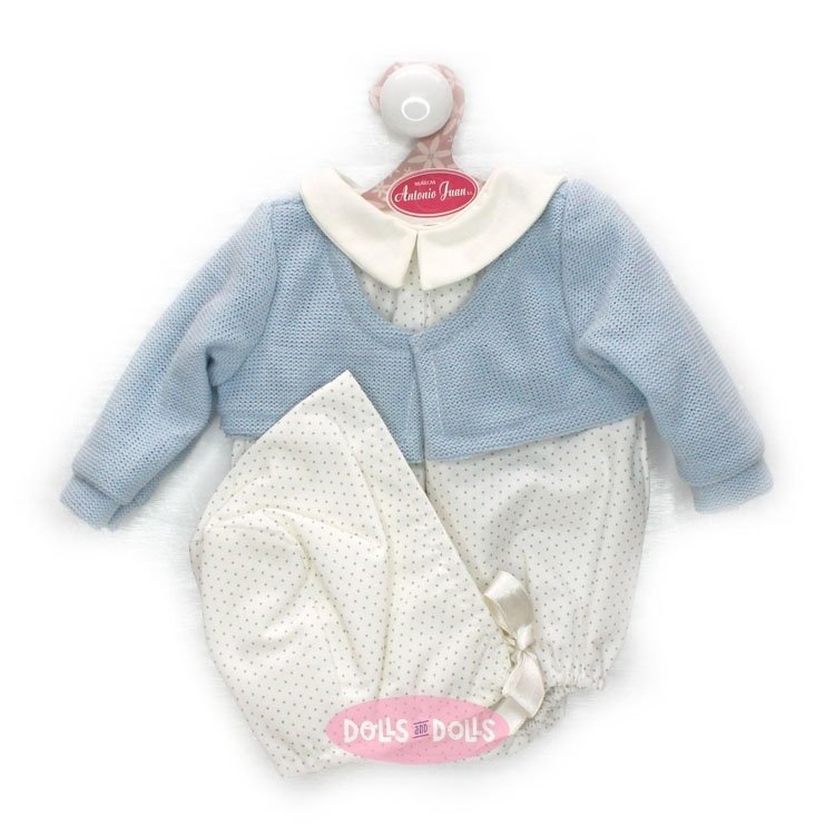 Completo per bambola Antonio Juan 40-42 cm - Completo bianco screziato con giacca blu