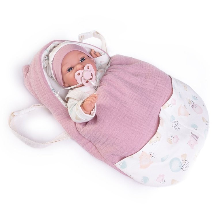 Bambola Antonio Juan 34 cm - Borsa-zaino neonato Baby Toneta paroline