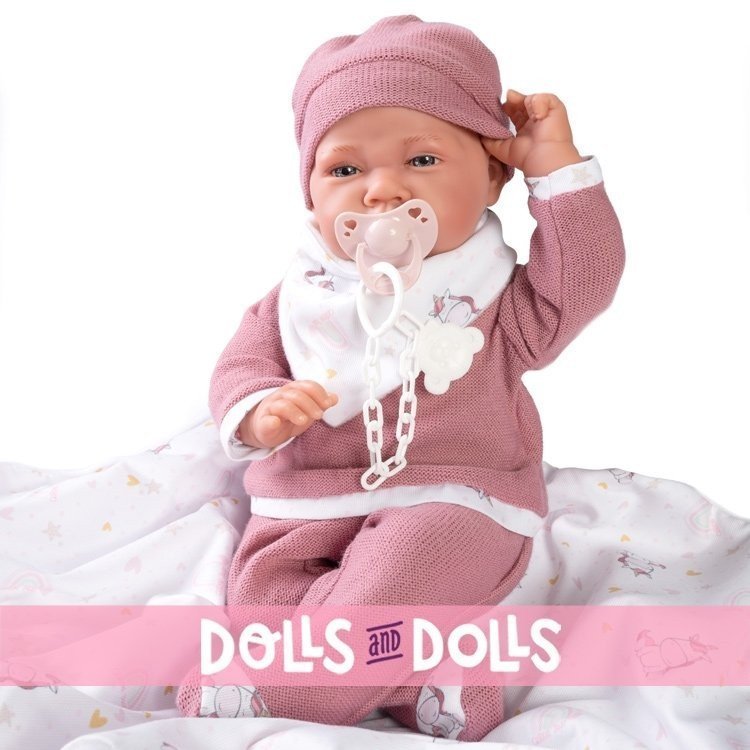Bambola Antonio Juan 42 cm - Neonato con coperta unicorno