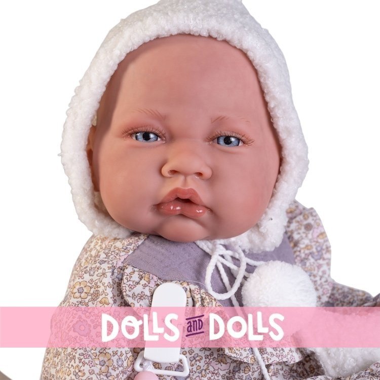 Bambola Antonio Juan 42 cm - Sweet Reborn Nacida con coperta di pelle di pecora