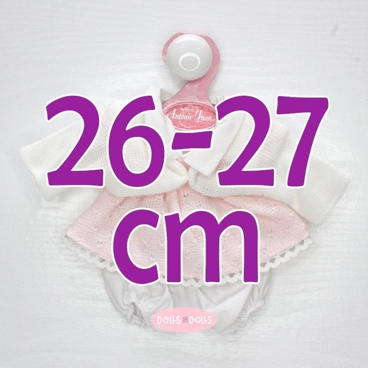 Completo per bambola Antonio Juan 26-27 cm - Abito rosa con giacca bianca