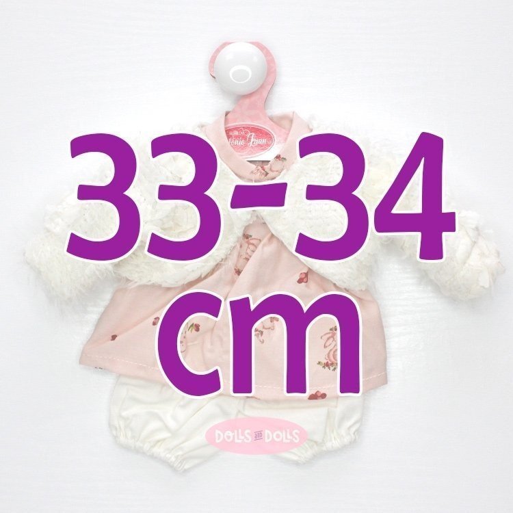 Completo per bambola Antonio Juan 33-34 cm - Set coniglietti con giacca bianca