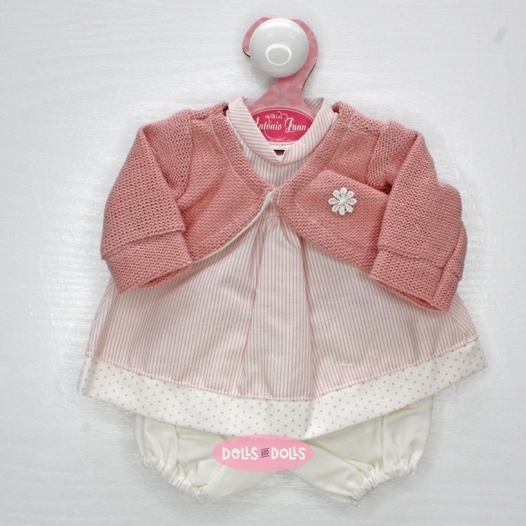 Completo per bambola Antonio Juan 33-34 cm - Abito a righe rosa con giacca