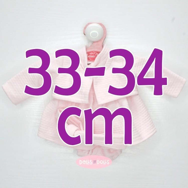 Completo per bambola Antonio Juan 33-34 cm - Abito rosa con giacca e fascia