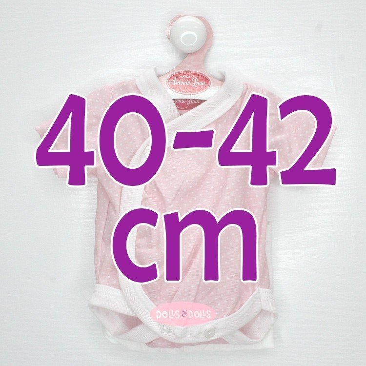 Completo bambola Antonio Juan 40 - 42 cm - Collezione Sweet Reborn - Body a pois rosa con pannolino