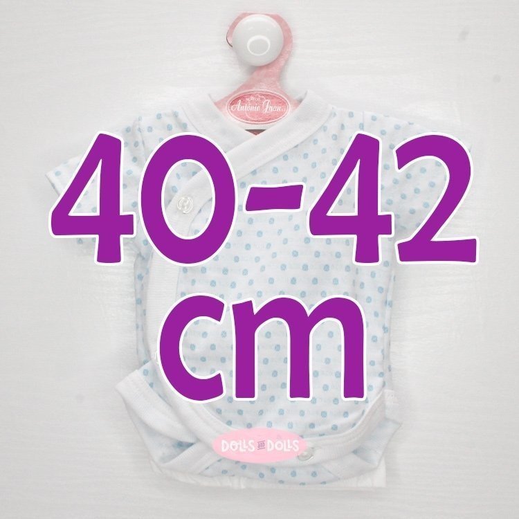 Completo bambola Antonio Juan 40 - 42 cm - Collezione Sweet Reborn - Body a pois blu con pannolino