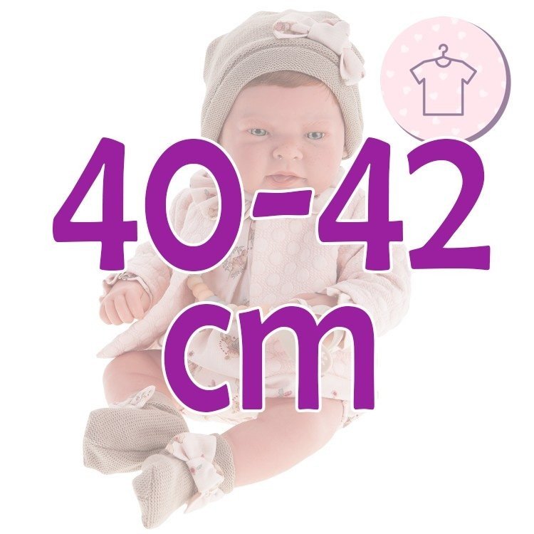 Completo per bambola Antonio Juan 40 - 42 cm - Collezione Sweet Reborn - Completo rosa con cappello e stivaletti