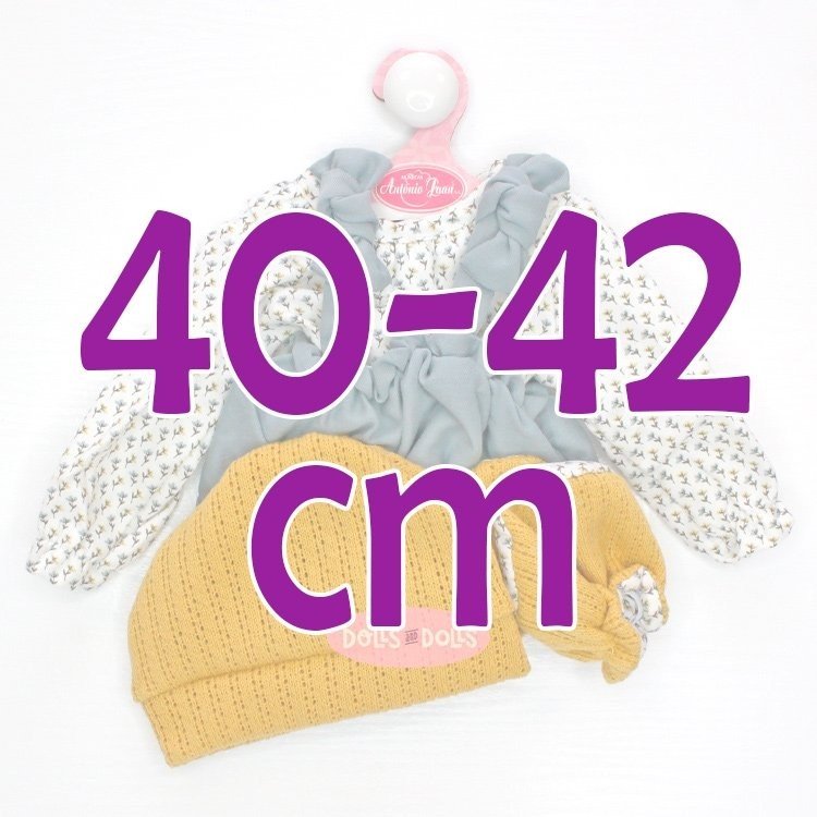 Completo per bambola Antonio Juan 40 - 42 cm - Collezione Sweet Reborn - Completo floreale con cappello e stivaletti