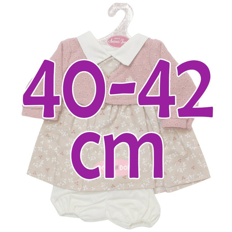 Completo per bambola Antonio Juan 40-42 cm - Abito beige a fiori con giacca rosa
