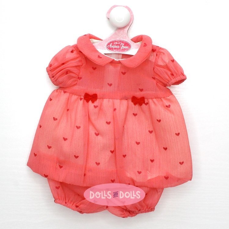 Completo per bambola Antonio Juan 40-42 cm - Abito rosa con cuori