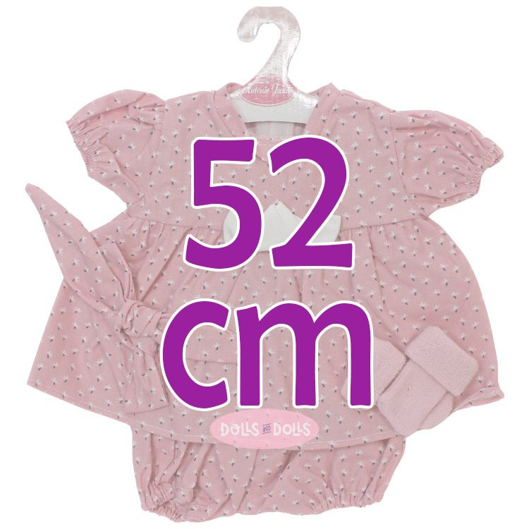 Completo per bambola Antonio Juan 52 cm - Collezione Mi Primer Reborn - Completo rosa