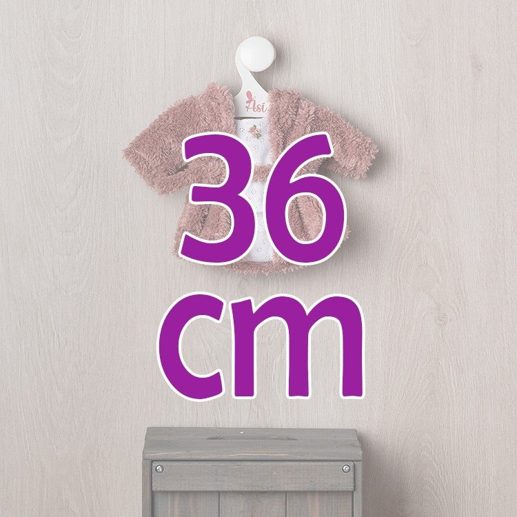 Completo per bambola Así 36 cm - Accappatoio rosa con biancheria intima bianca per bambola Alex