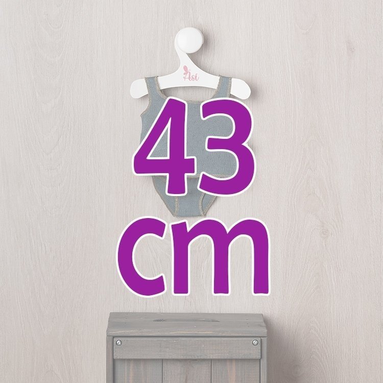 Completo per bambola Así 43 cm - Biancheria intima in maglia blu per bamboli María e Pablo
