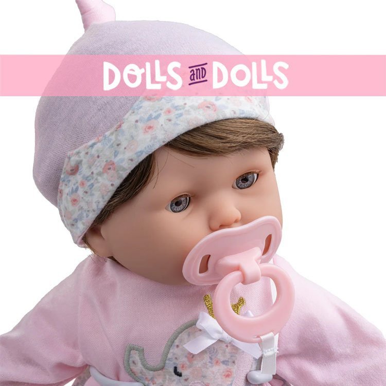 Berenguer Boutique bambola 38 cm - Bruna con completino da elefante e accessori