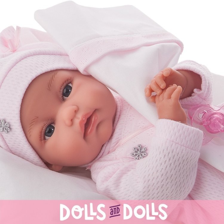 Bambola Antonio Juan 34 cm - Toneta con cuscino rosa