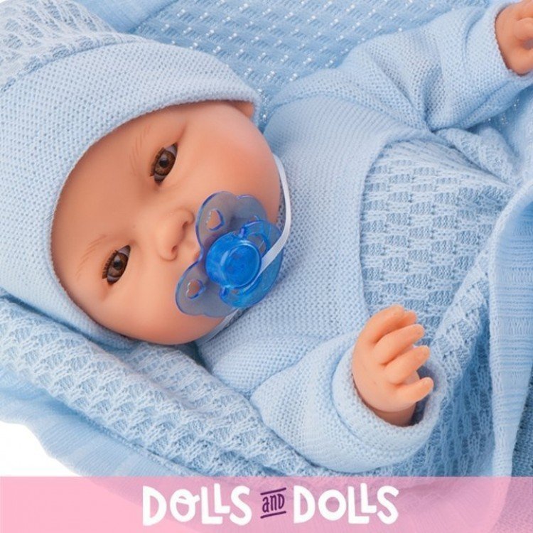 Bambola Antonio Juan 37 cm - Bimbo con coperta blu