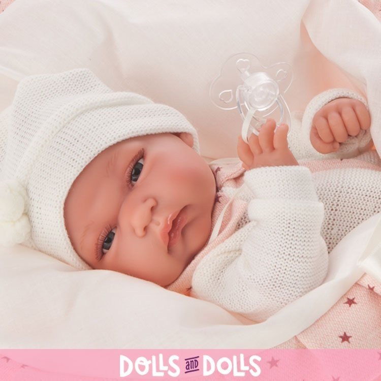Bambola Antonio Juan 33 cm - Baby Toneta con coperta rosa