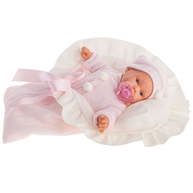 Bambola Antonio Juan 27 cm - Kika con coperta di lana rosa