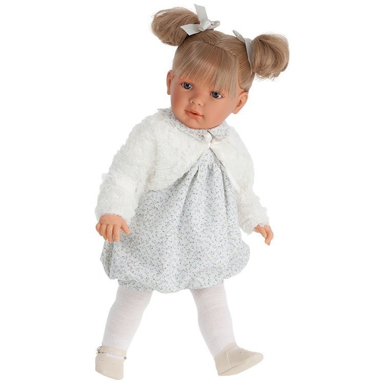 Bambola Antonio Juan 55 cm - Lula bionda due codini con bambola vestito blu