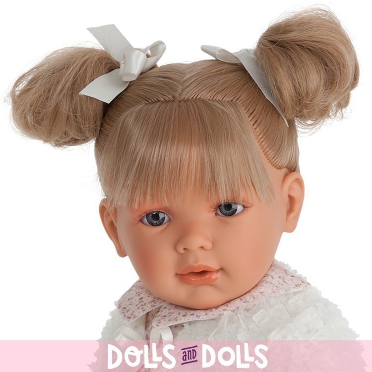 Bambola Antonio Juan 55 cm - Lula bionda con codini e vestito rosa